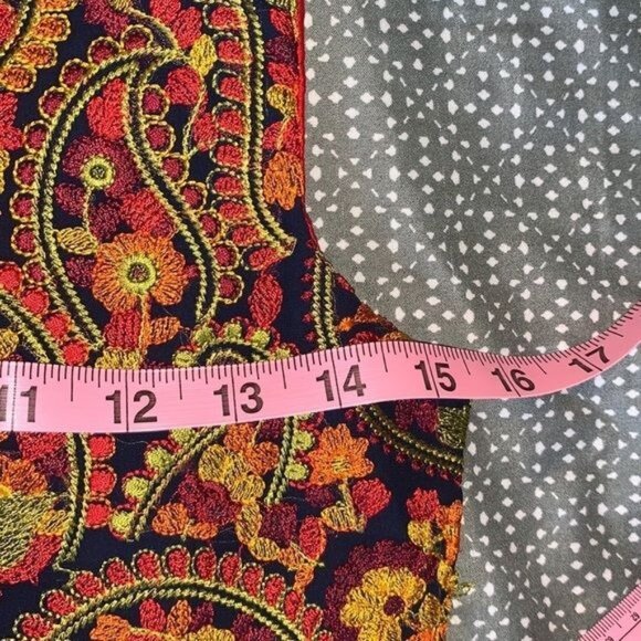 ATUN Girls Red & Navy Embroidered Dress With Tulle Overlay Size 13-14Y - Picture 2 of 9